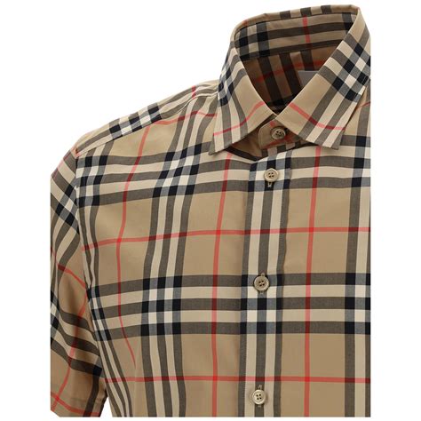 burberry fantasia camicia maniche corte misto|Burberry Camicia a Maniche Corte .